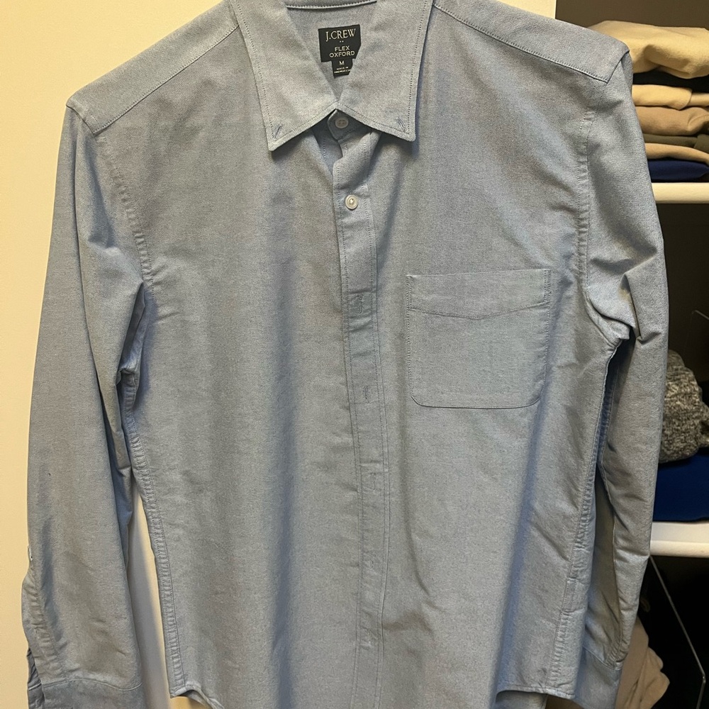 J. Crew Men's Light Blue Shirt - Slim Untucked